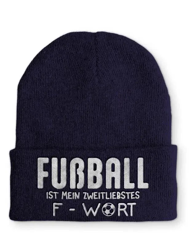Beanie Mütze Fußball ist mein zweit liebstes F - Wort Statement Beanie Mütze mit Spruch - tshirtladen -