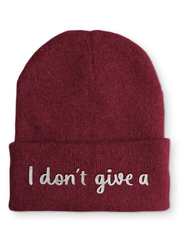 Beanie Mütze I don´t give a Statement Beanie Mütze mit Spruch - tshirtladen - Mütze