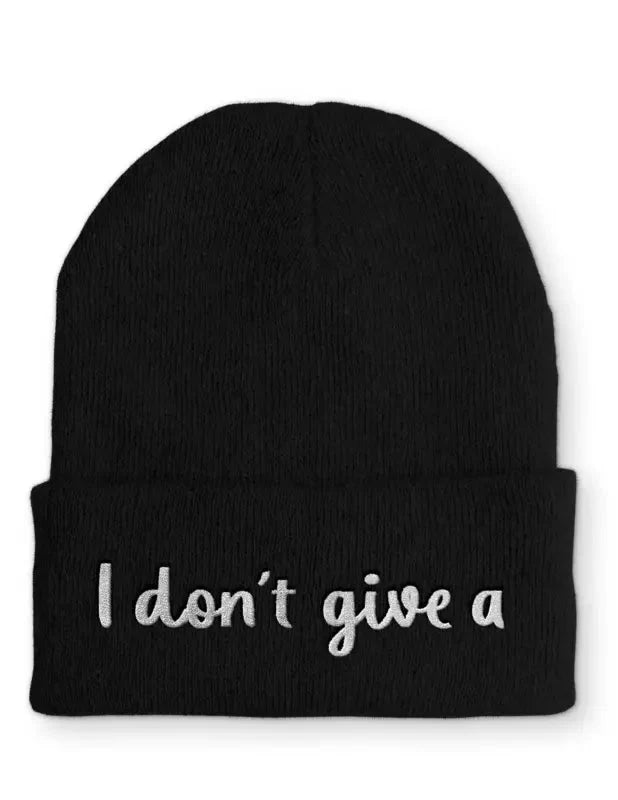 Beanie Mütze I don´t give a Statement Beanie Mütze mit Spruch - tshirtladen - Mütze