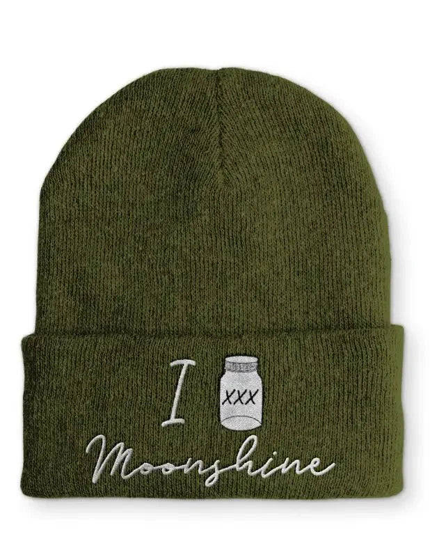 Beanie Mütze I love Moonshine Statement Beanie Mütze mit Spruch - tshirtladen -