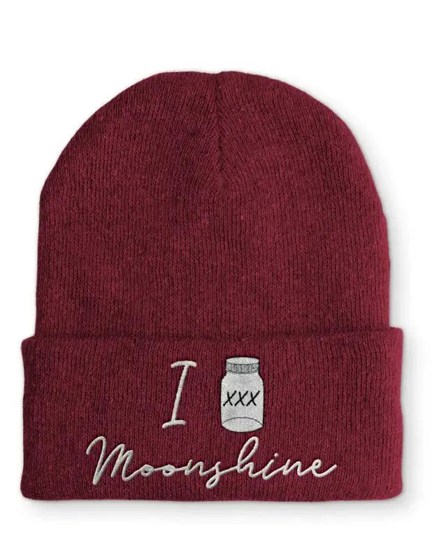 Beanie Mütze I love Moonshine Statement Beanie Mütze mit Spruch - tshirtladen -