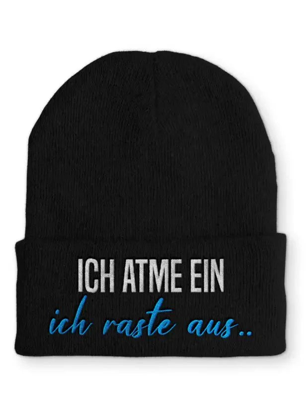 Beanie Mütze Ich atme ein ich rate aus .. Statement Beanie Mütze mit Spruch - tshirtladen -