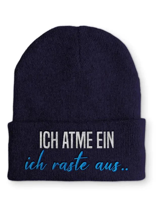 Beanie Mütze Ich atme ein ich rate aus .. Statement Beanie Mütze mit Spruch - tshirtladen -