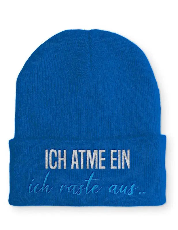 Beanie Mütze Ich atme ein ich rate aus .. Statement Beanie Mütze mit Spruch - tshirtladen -