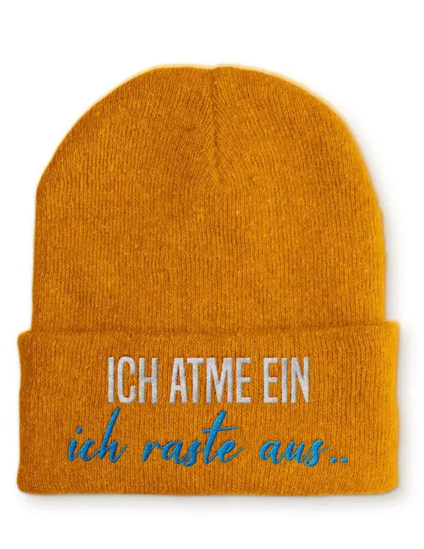 Beanie Mütze Ich atme ein ich rate aus .. Statement Beanie Mütze mit Spruch - tshirtladen -