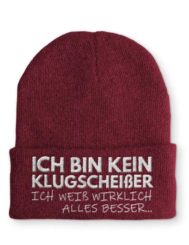 Beanie Mütze Ich bin kein Klugscheißer ich weiß wirklich alles besser... Statement Beanie Mütze mit Spruch - tshirtladen -