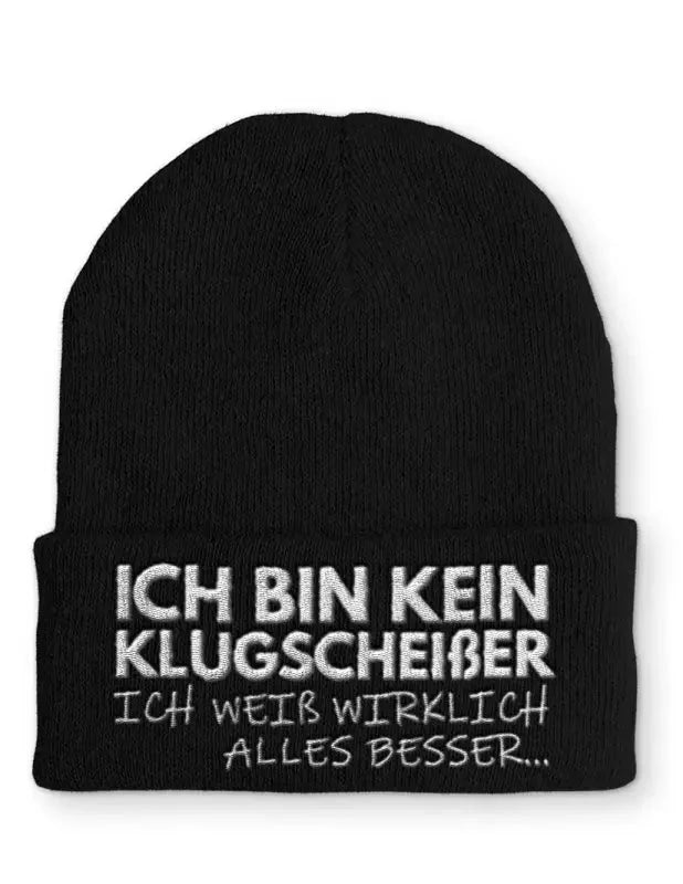 Beanie Mütze Ich bin kein Klugscheißer ich weiß wirklich alles besser... Statement Beanie Mütze mit Spruch - tshirtladen -
