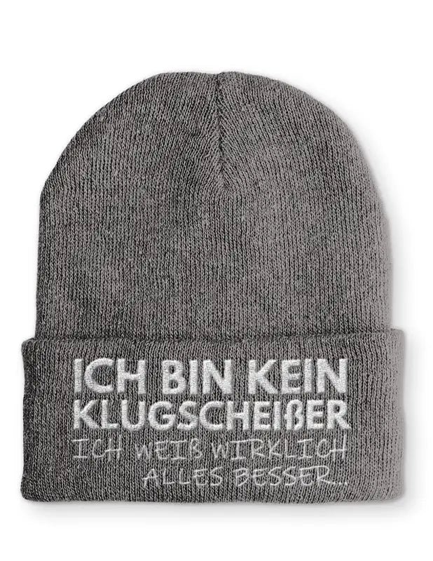 Beanie Mütze Ich bin kein Klugscheißer ich weiß wirklich alles besser... Statement Beanie Mütze mit Spruch - tshirtladen -