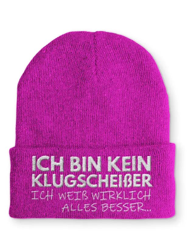 Beanie Mütze Ich bin kein Klugscheißer ich weiß wirklich alles besser... Statement Beanie Mütze mit Spruch - tshirtladen -