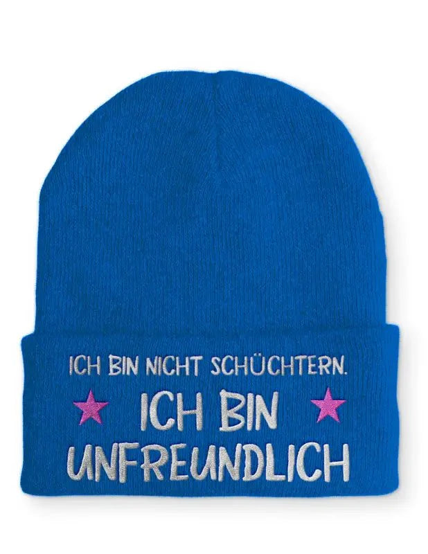 Beanie Mütze Ich bin nicht schüchtern. Ich bin unfreundlich Statement Beanie Mütze mit Spruch - tshirtladen -