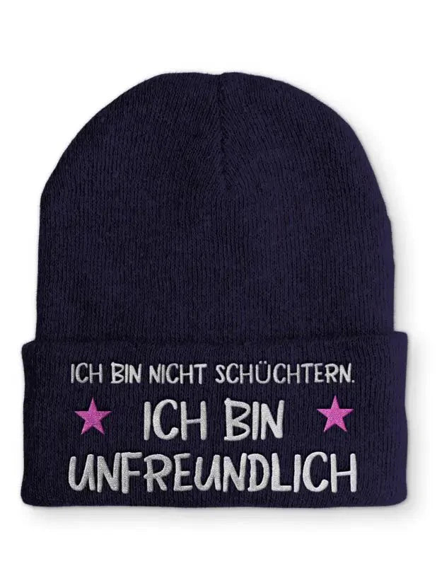 Beanie Mütze Ich bin nicht schüchtern. Ich bin unfreundlich Statement Beanie Mütze mit Spruch - tshirtladen -