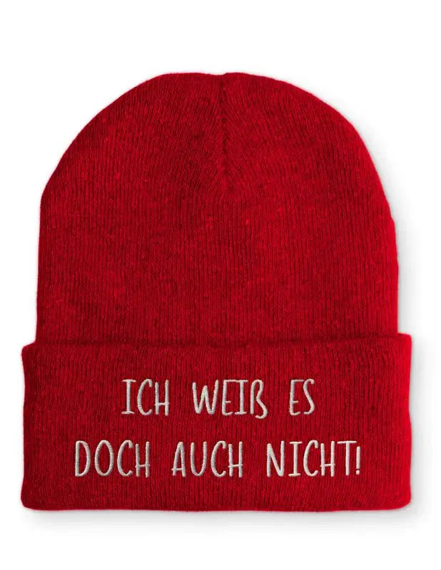 Beanie Mütze Ich weiß es doch auch nicht! Statement Beanie Mütze mit Spruch - tshirtladen -