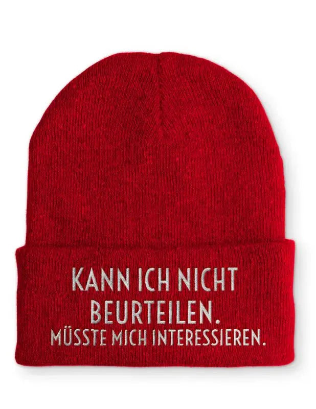 Beanie Mütze Kann ich nicht beurteilen. Müsste mich interessieren. Statement Beanie Mütze mit Spruch - tshirtladen -