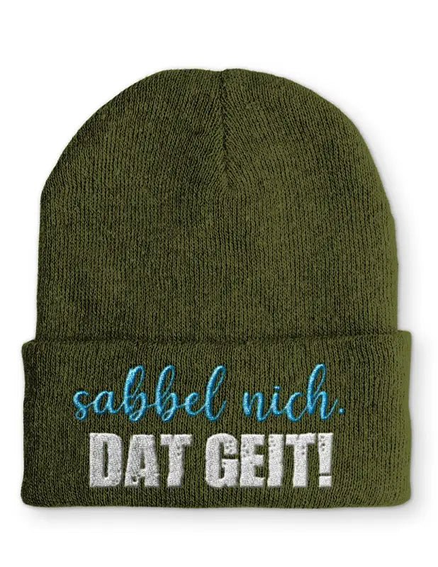 Beanie Mütze sabbel nich. Dat Geit! Statement Beanie Mütze mit Spruch - tshirtladen -