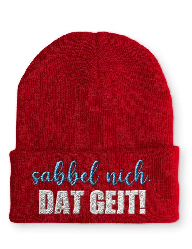Beanie Mütze sabbel nich. Dat Geit! Statement Beanie Mütze mit Spruch - tshirtladen -