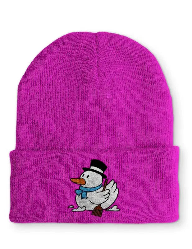 Beanie Mütze Schneemann Badeente Statement Beanie Mütze mit Spruch - tshirtladen -