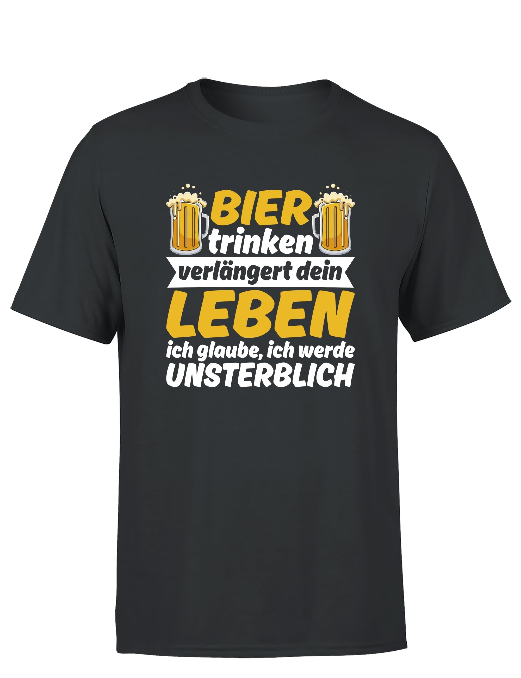 Bier trinken verlängert dein Leben Herren T-Shirt - S / Dunkelgrau - T-Shirt