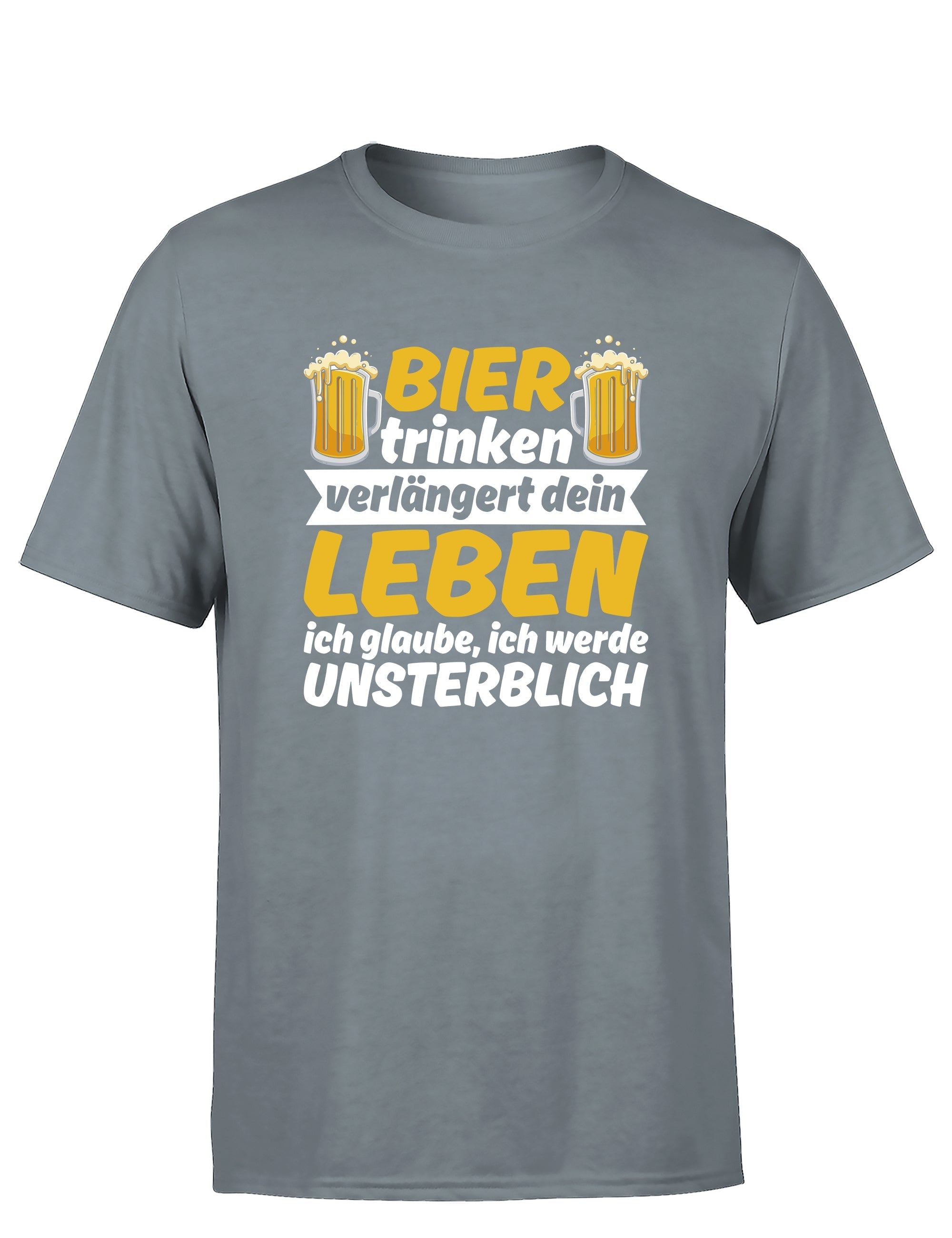Bier trinken verlängert dein Leben Herren T-Shirt - S / Grau - T-Shirt