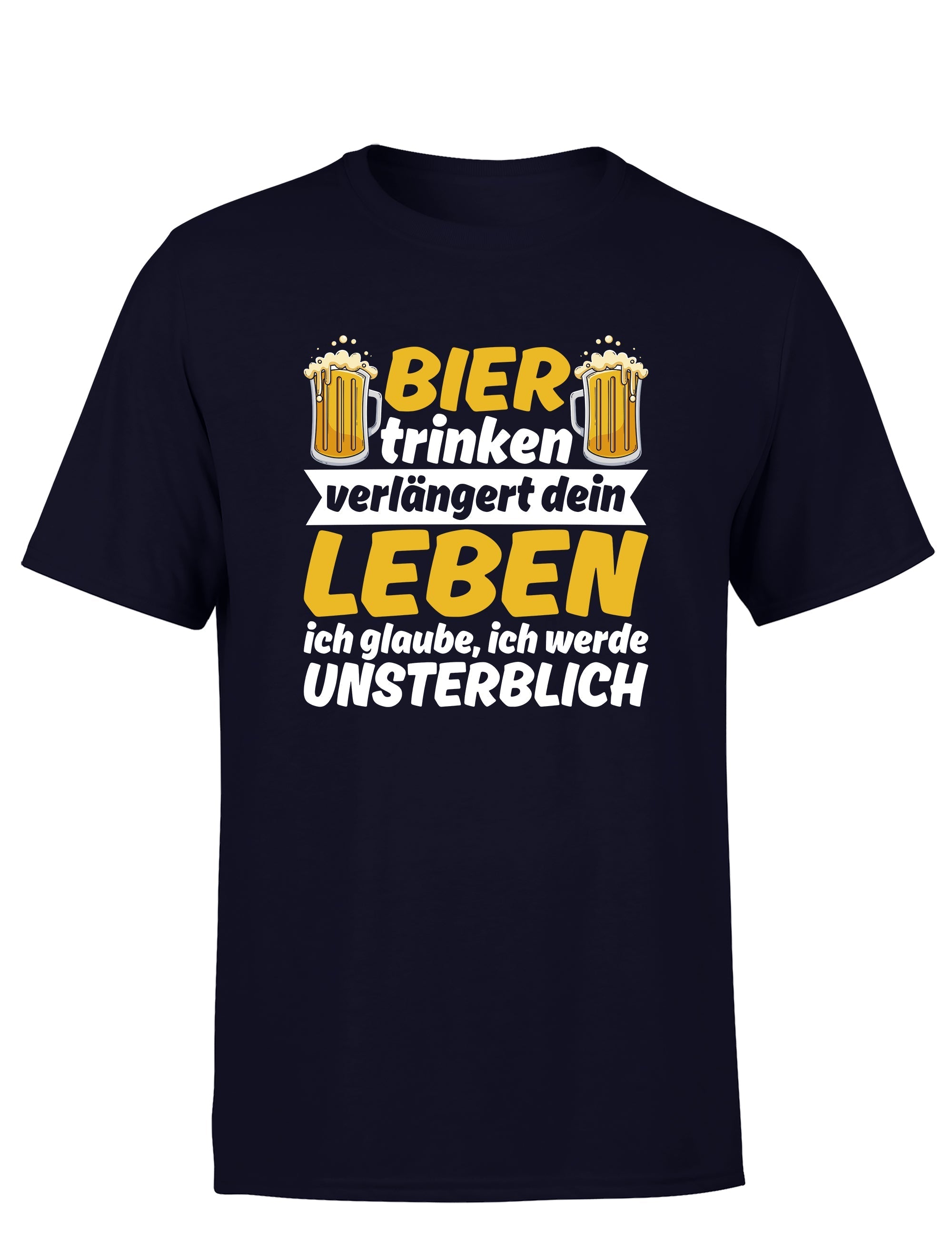Bier trinken verlängert dein Leben Herren T-Shirt - S / Navy - T-Shirt
