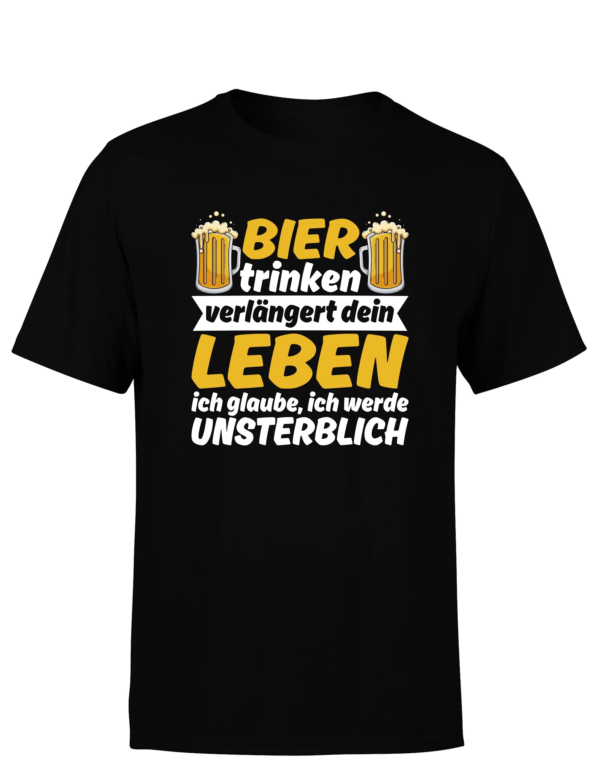 Bier trinken verlängert dein Leben Herren T-Shirt - S / Schwarz - T-Shirt