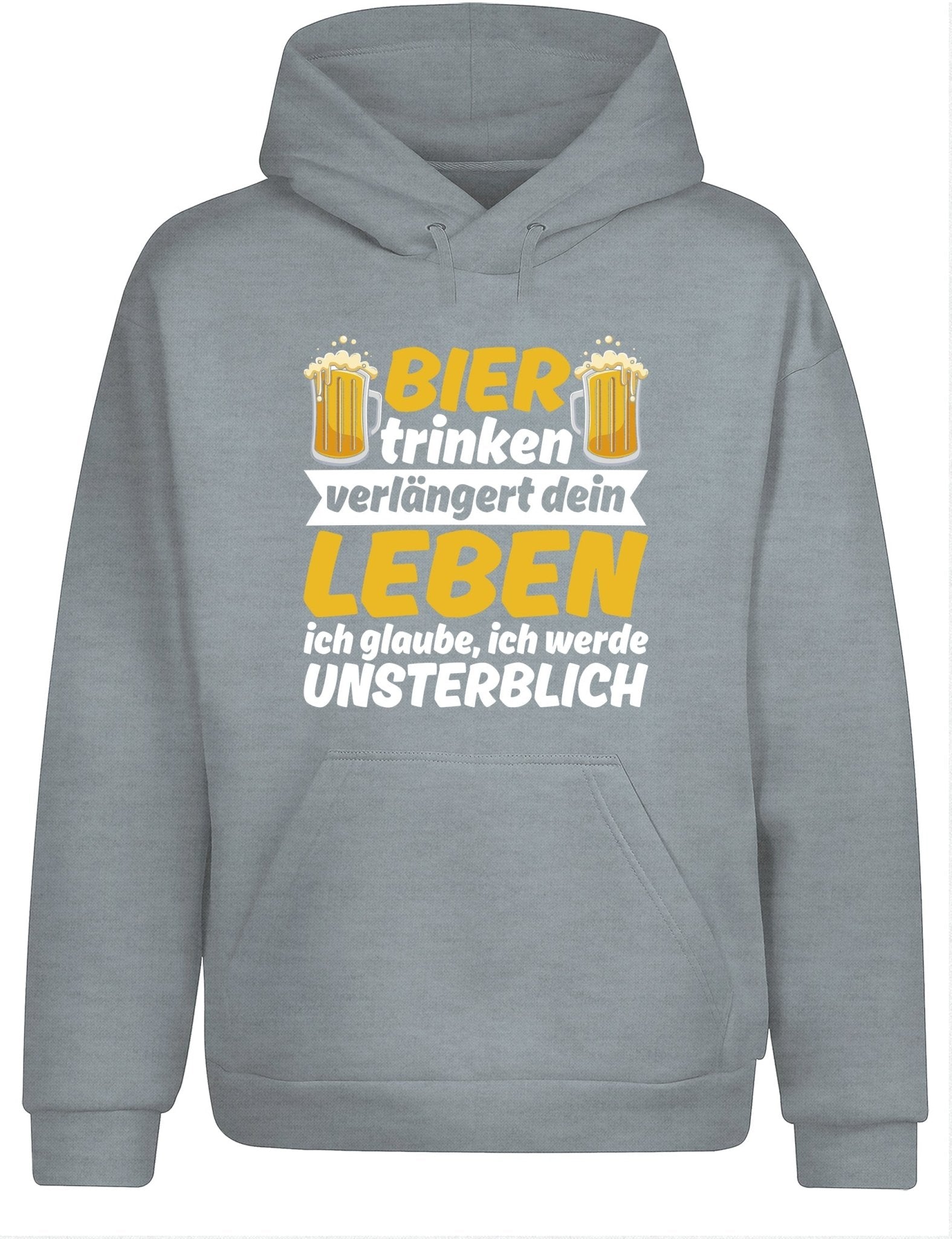 Bier trinken verlängert dein Leben Hoodie Kapuzenpullover Unisex - tshirtladen - Hoodie