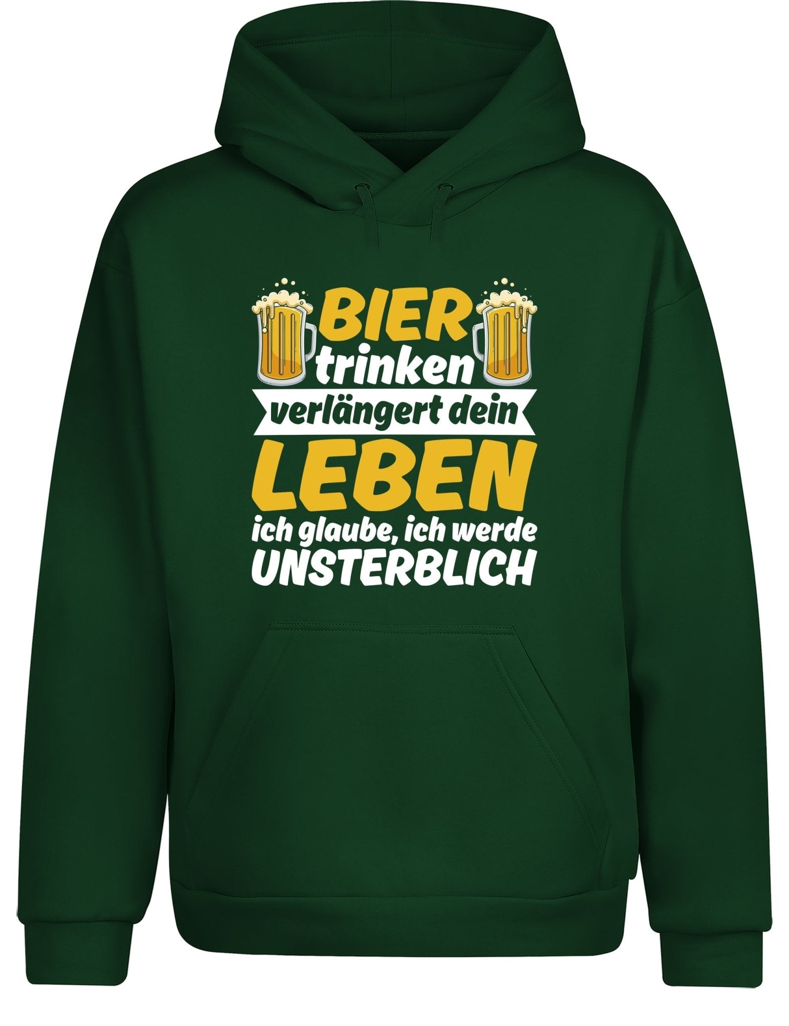 Bier trinken verlängert dein Leben Hoodie Kapuzenpullover Unisex - tshirtladen - Hoodie