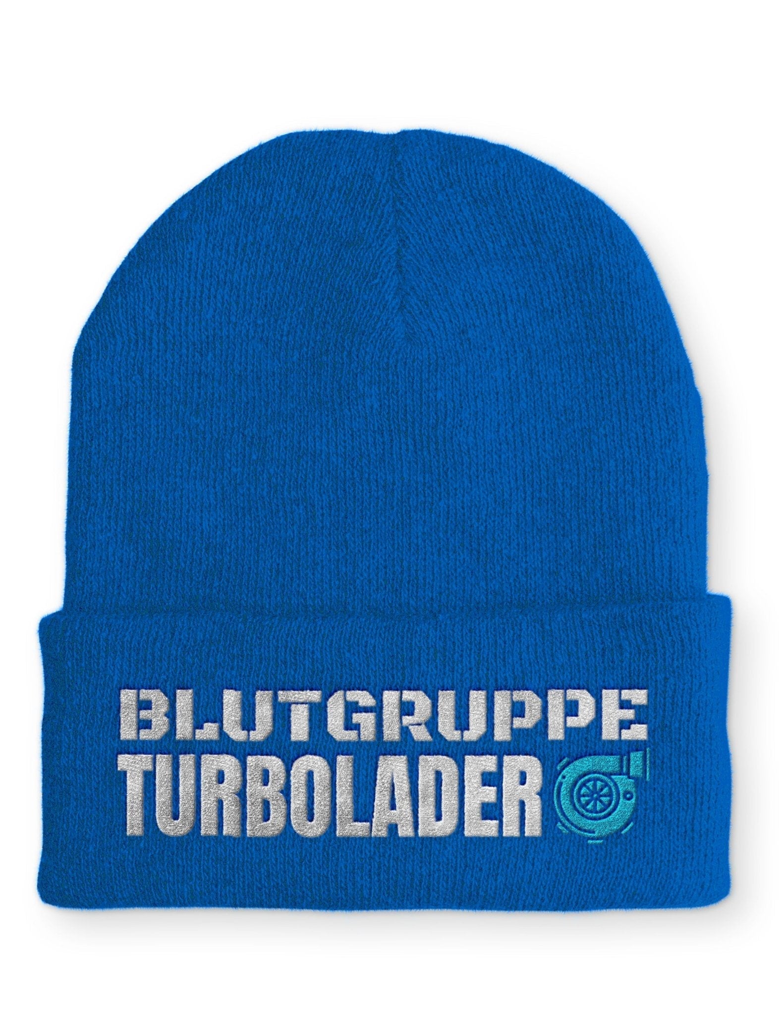 Blutgruppe Turbolader Statement Beanie Mütze mit Spruch - tshirtladen - Mütze