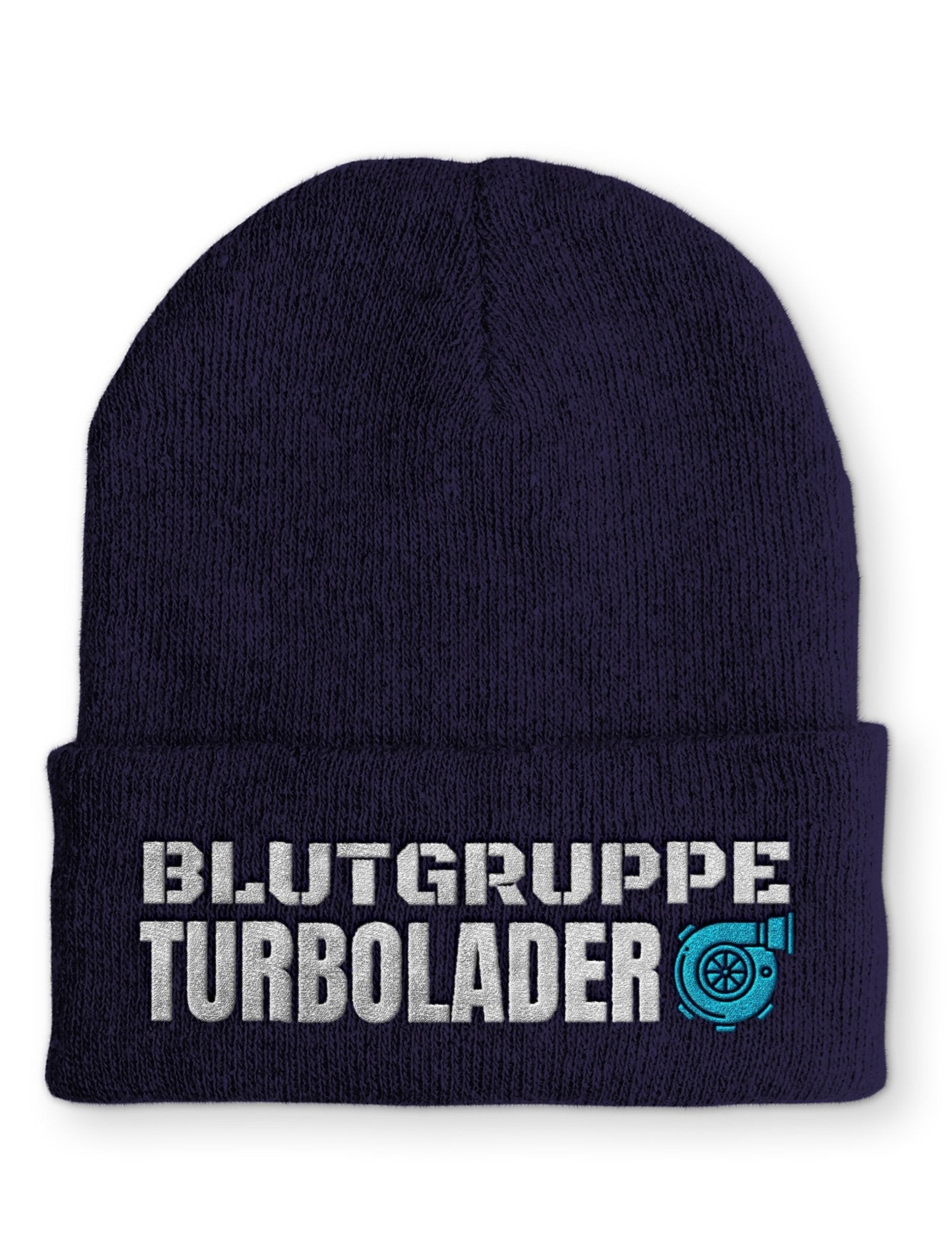 Blutgruppe Turbolader Statement Beanie Mütze mit Spruch - tshirtladen - Mütze