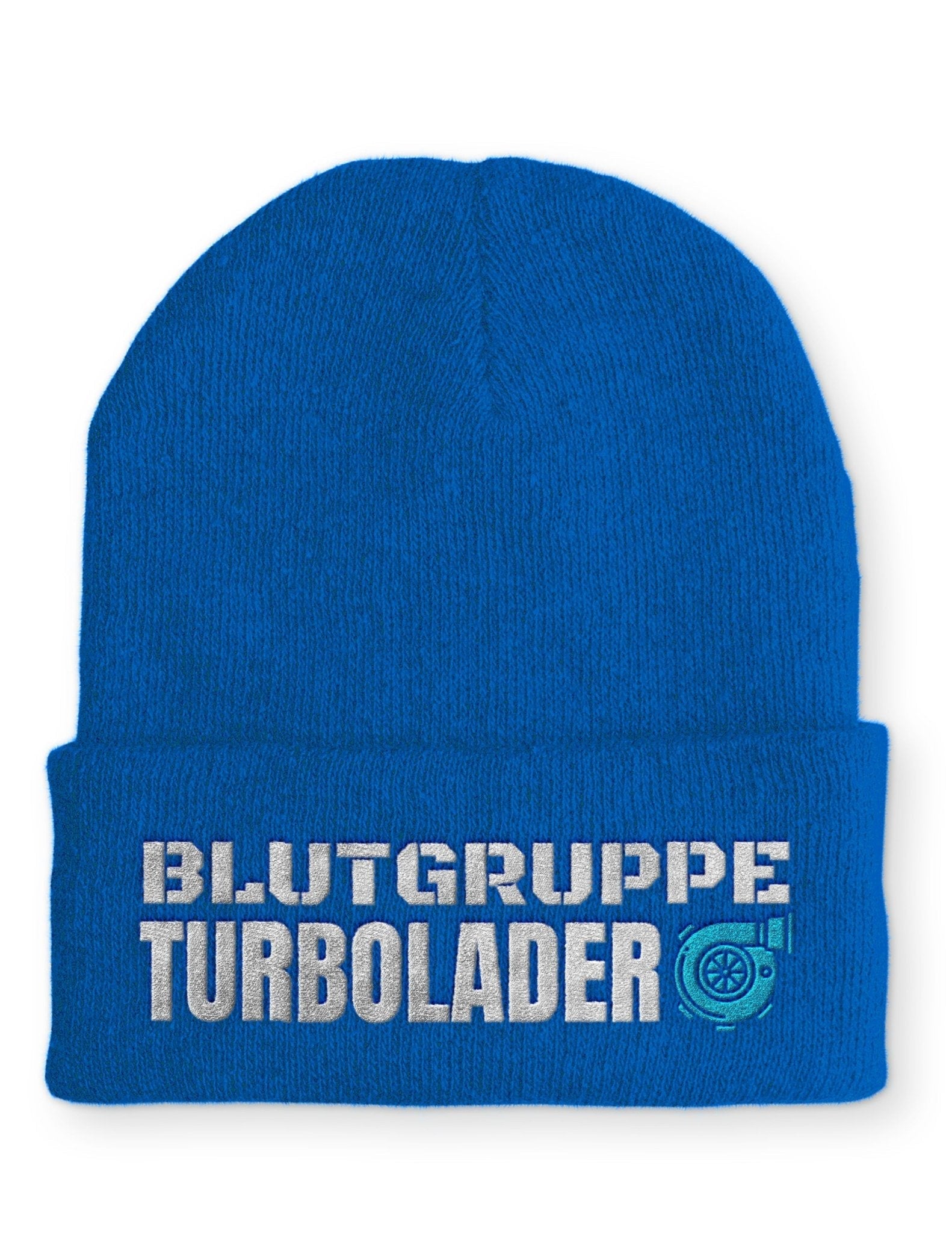 Blutgruppe Turbolader Statement Beanie Mütze mit Spruch - tshirtladen - Mütze