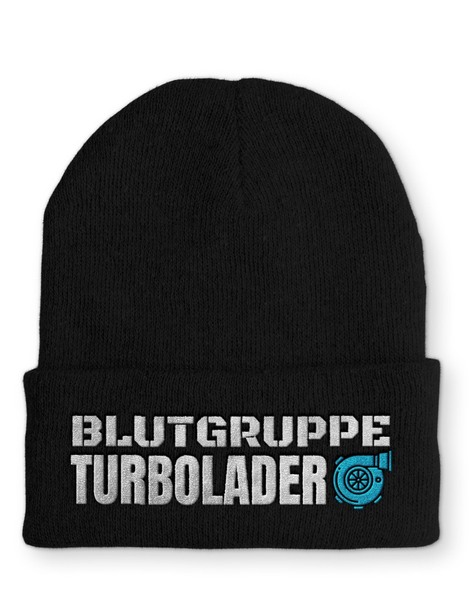 Blutgruppe Turbolader Statement Beanie Mütze mit Spruch - tshirtladen - Mütze