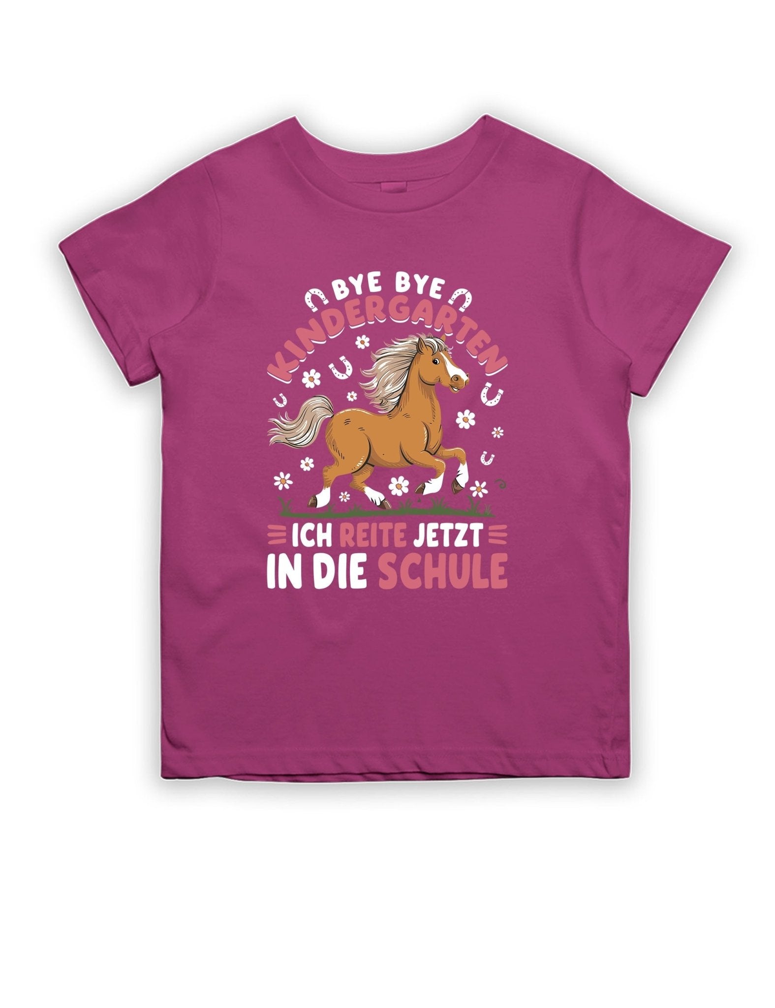 Bye Bye Kindergarten ich reite jetzt in die Schule Kinder T-Shirt - tshirtladen - T-Shirt