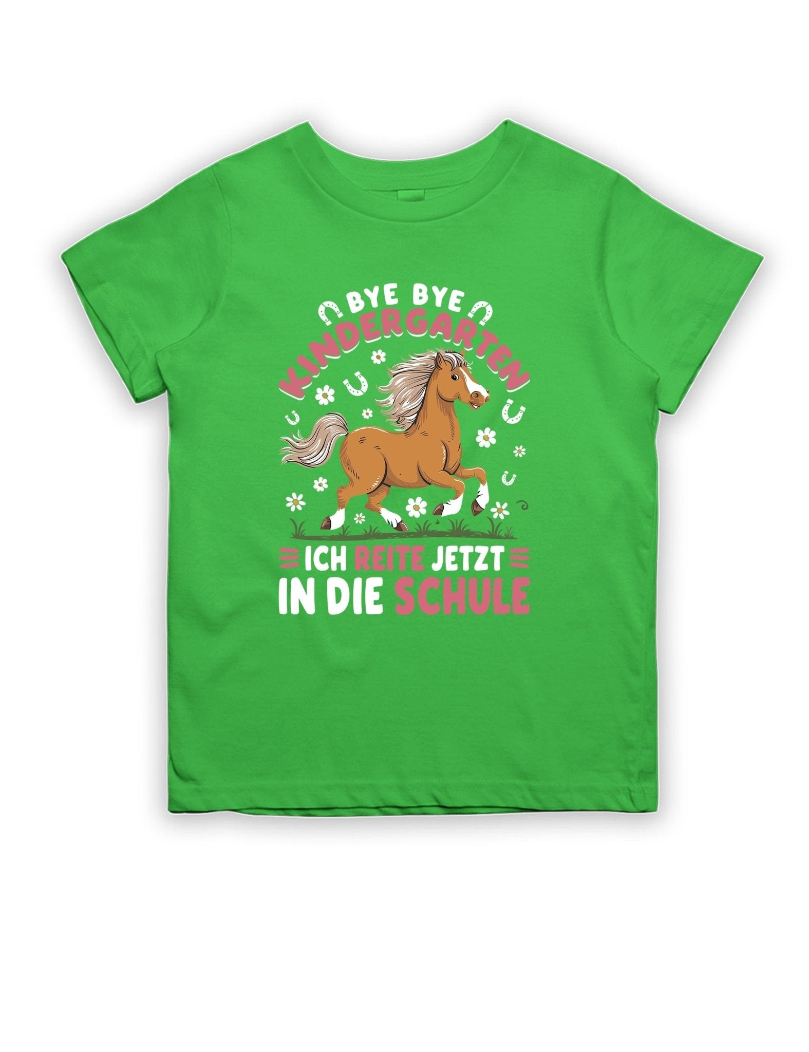 Bye Bye Kindergarten ich reite jetzt in die Schule Kinder T-Shirt - tshirtladen - T-Shirt