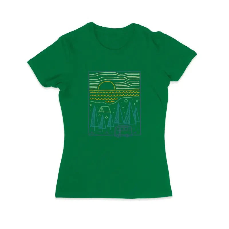 Camp River Camper Outdoor Damen T-Shirt - tshirtladen -
