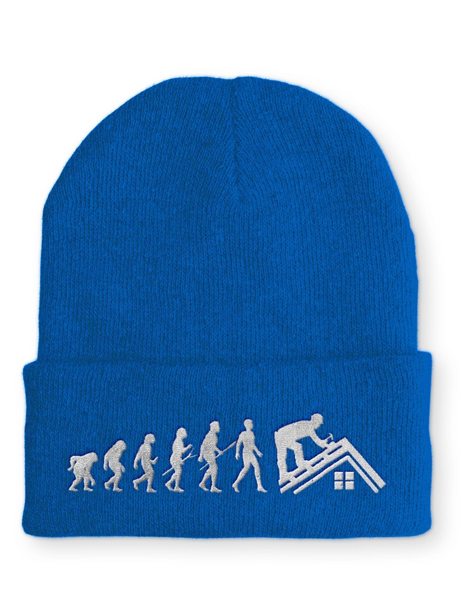Dachdecker Evolution Statement Beanie Mütze mit Spruch - tshirtladen - Mütze