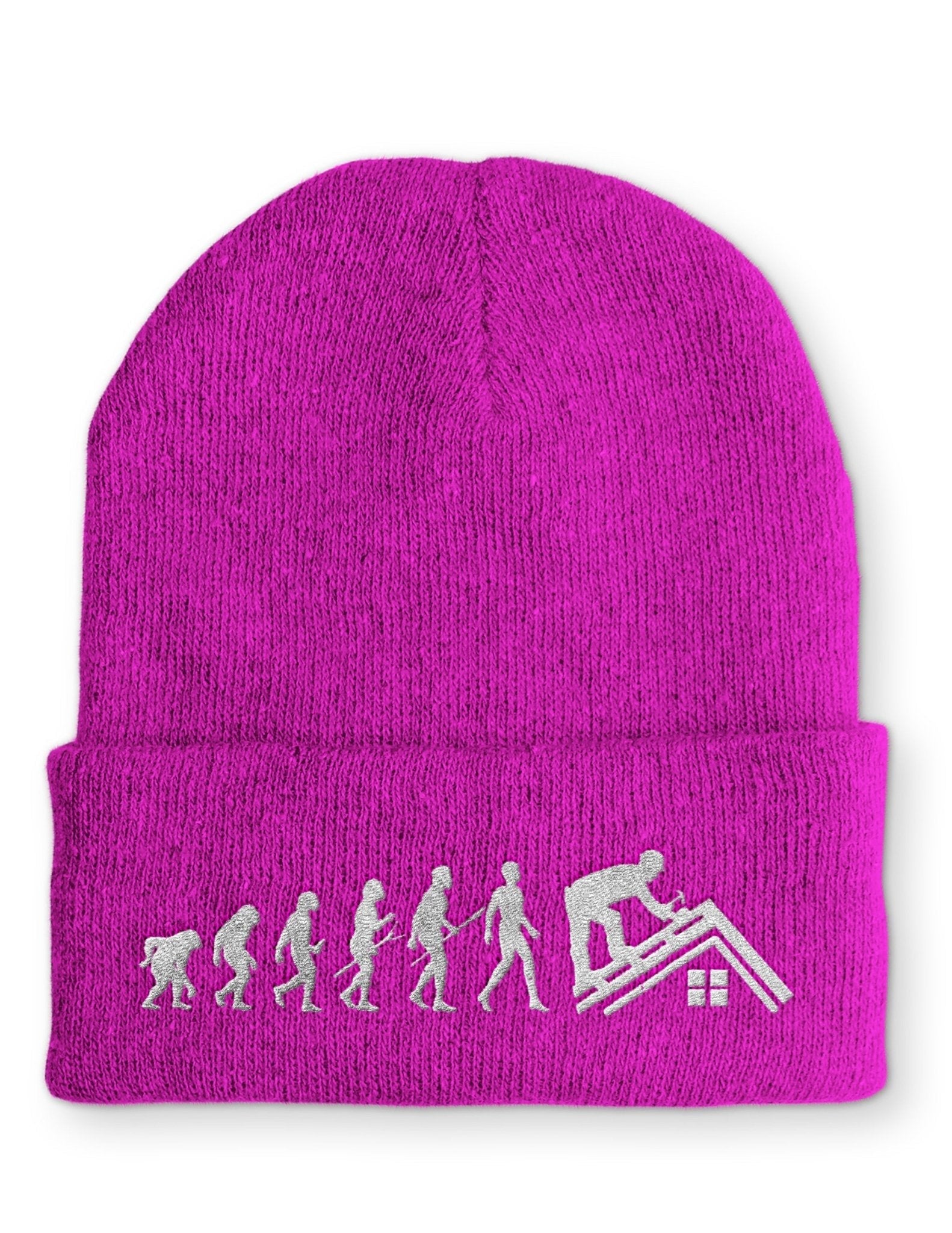 Dachdecker Evolution Statement Beanie Mütze mit Spruch - tshirtladen - Mütze