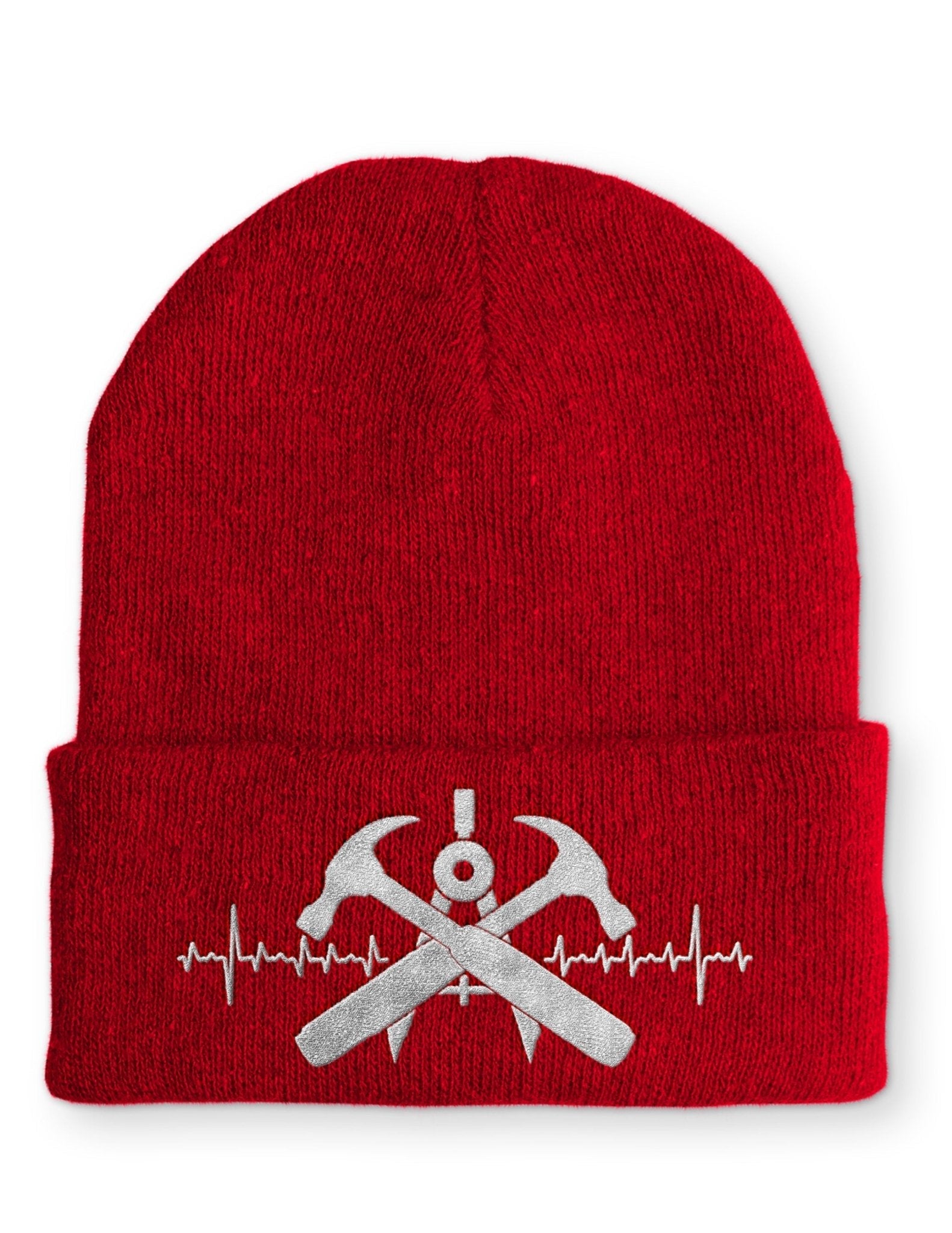 Dachdecker Herzschlag Statement Beanie Mütze mit Spruch - tshirtladen - Mütze