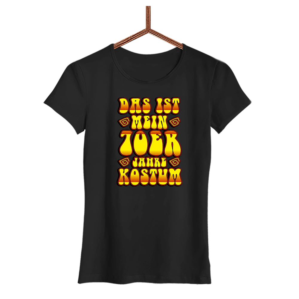 Damen T-Shirt 70 Jahre Kostüm - Schwarzer - Kaffee
