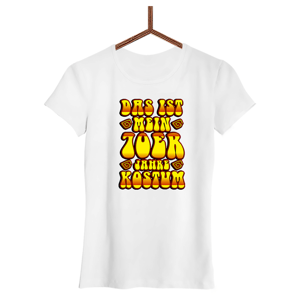 Damen T-Shirt 70 Jahre Kostüm - Schwarzer - Kaffee