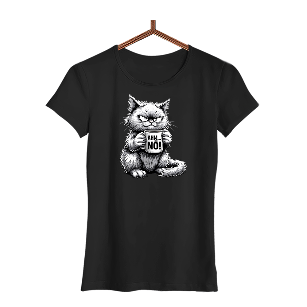 Damen T-Shirt Ähm... Nö - Schwarzer - Kaffee