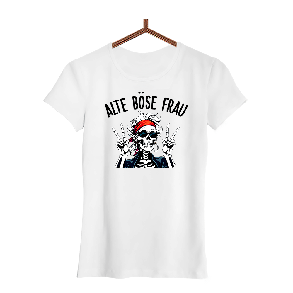 Damen T-Shirt Alte böse Frau - Schwarzer - Kaffee
