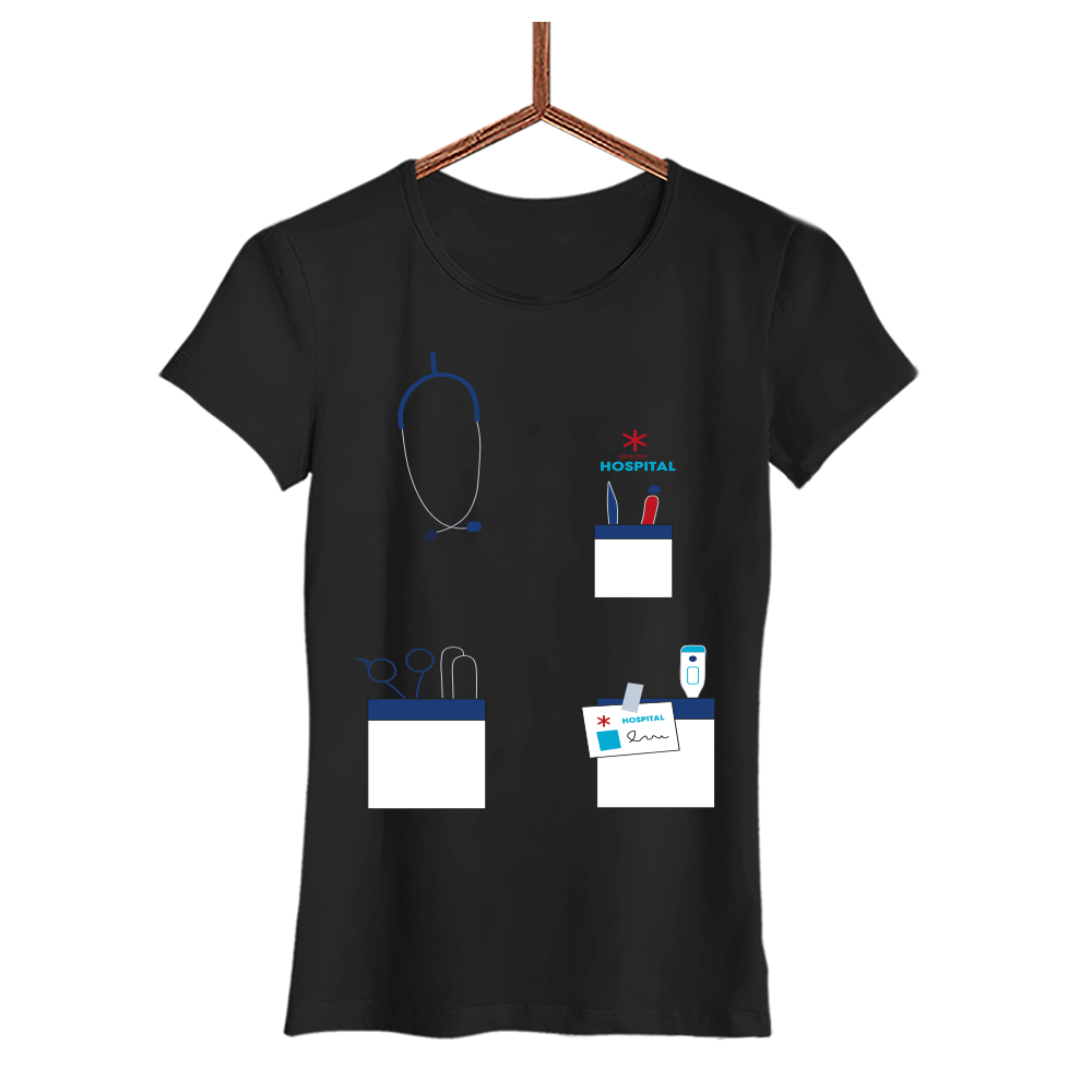 Damen T-Shirt Ärztin - Schwarzer - Kaffee