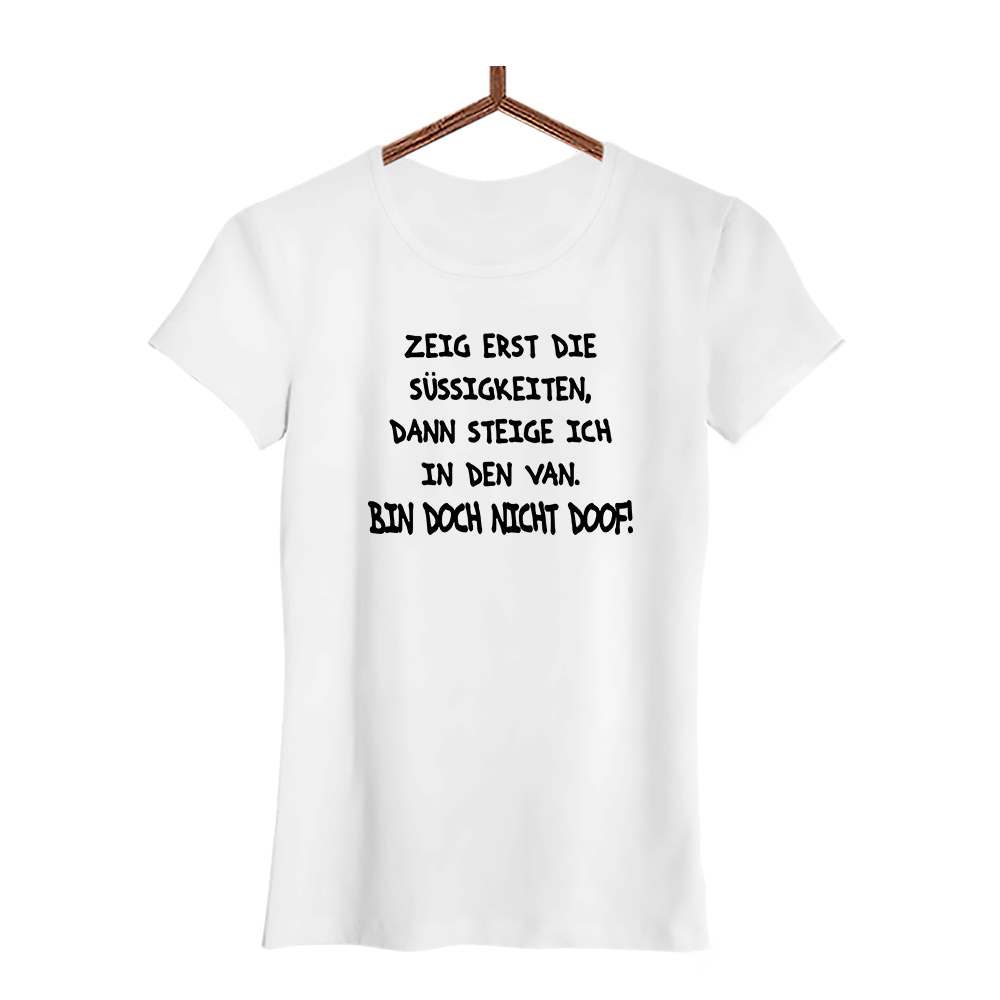 Damen T-Shirt Bin doch nicht doof - Schwarzer - Kaffee