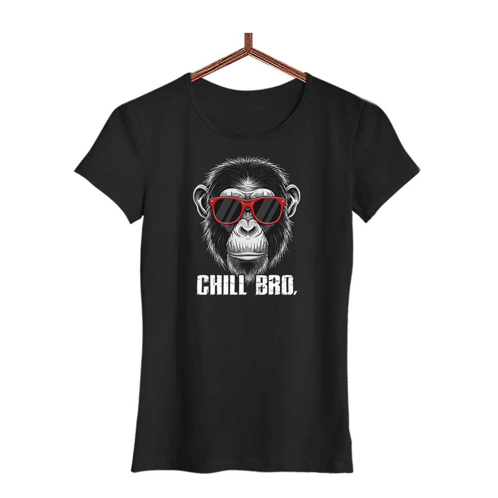 Damen T-Shirt Chill Bro - Schwarzer - Kaffee