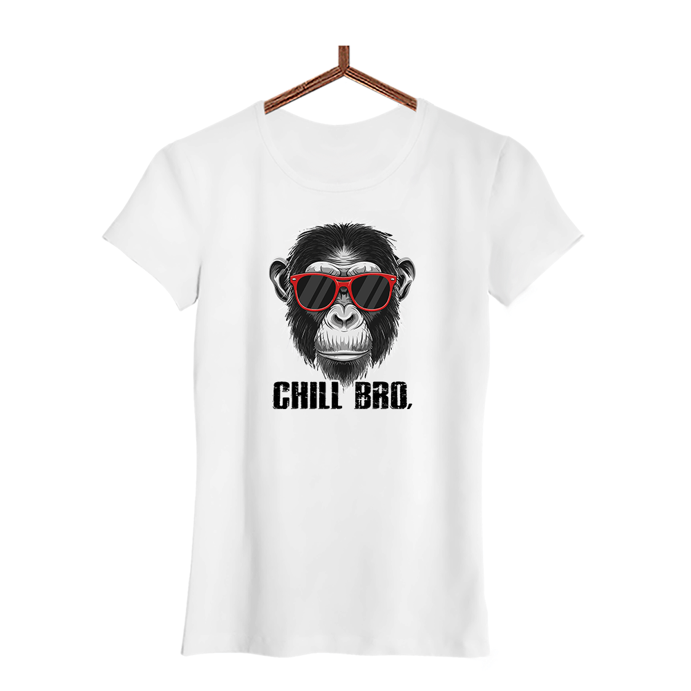 Damen T-Shirt Chill Bro - Schwarzer - Kaffee