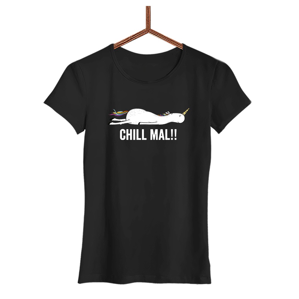 Damen T-Shirt Chill mal - Schwarzer - Kaffee