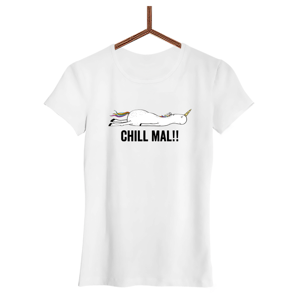 Damen T-Shirt Chill mal - Schwarzer - Kaffee