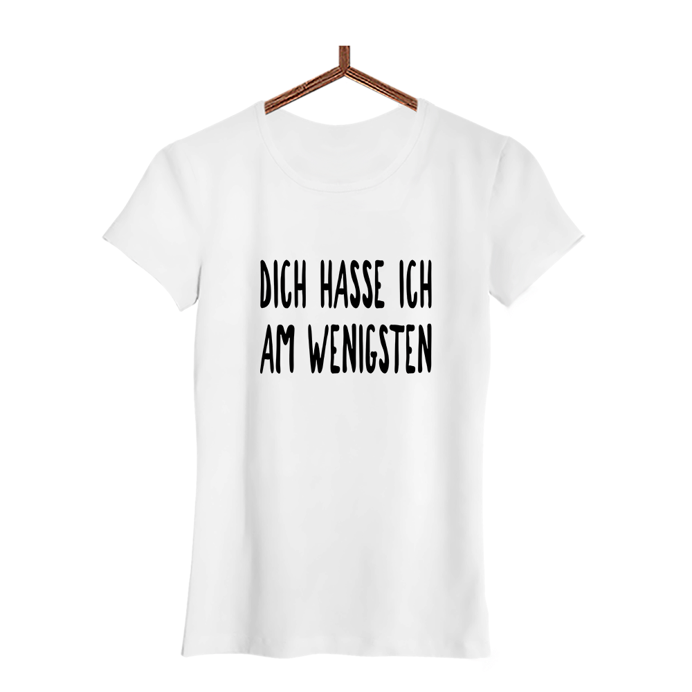 Damen T-Shirt Dich hasse ich am wenigsten - Schwarzer - Kaffee