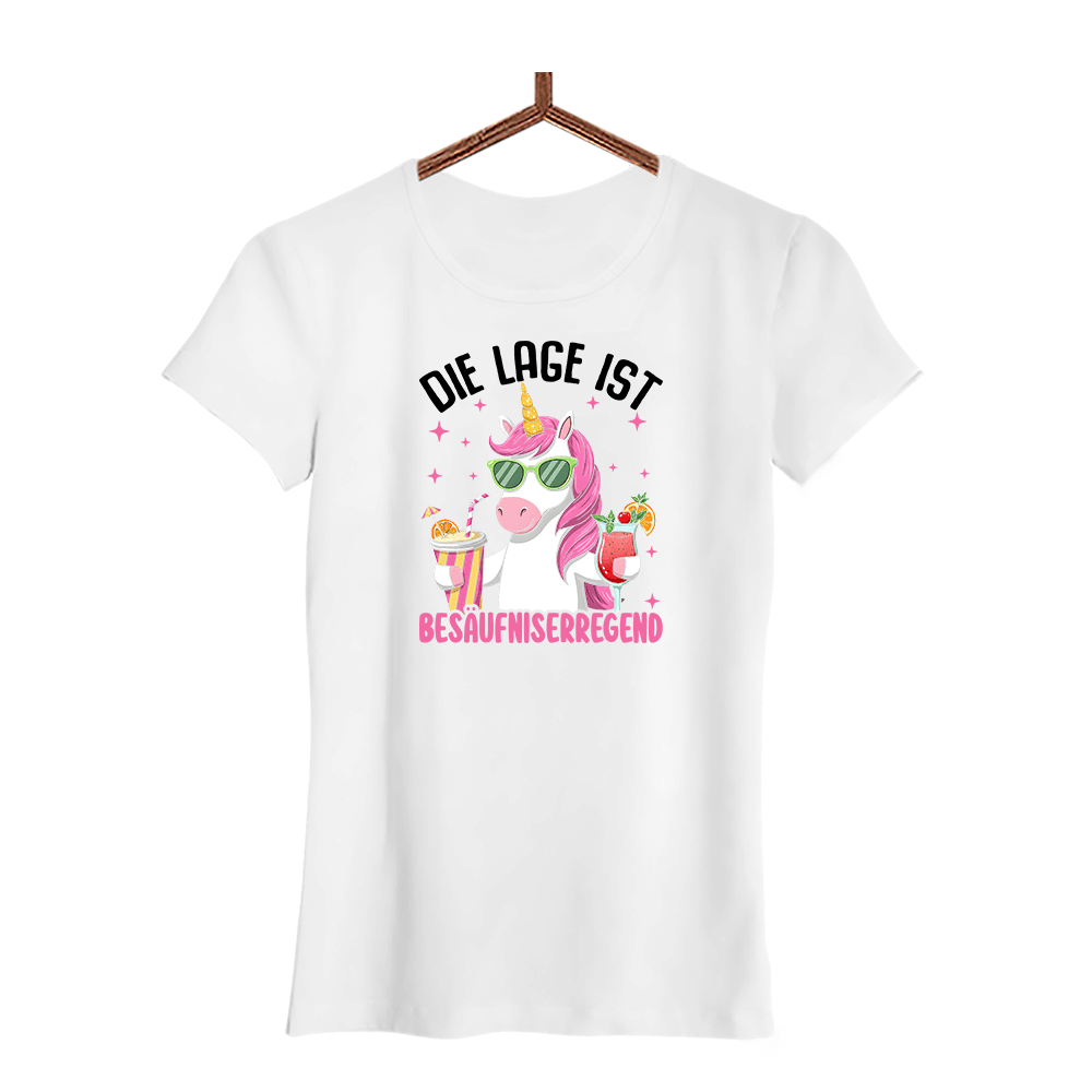 Damen T-Shirt Die Lage ist Besäufniserregend - Schwarzer - Kaffee