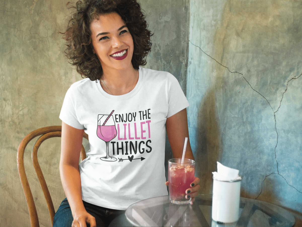 Damen T-Shirt Enjoy the Lillet Things - Schwarzer - Kaffee