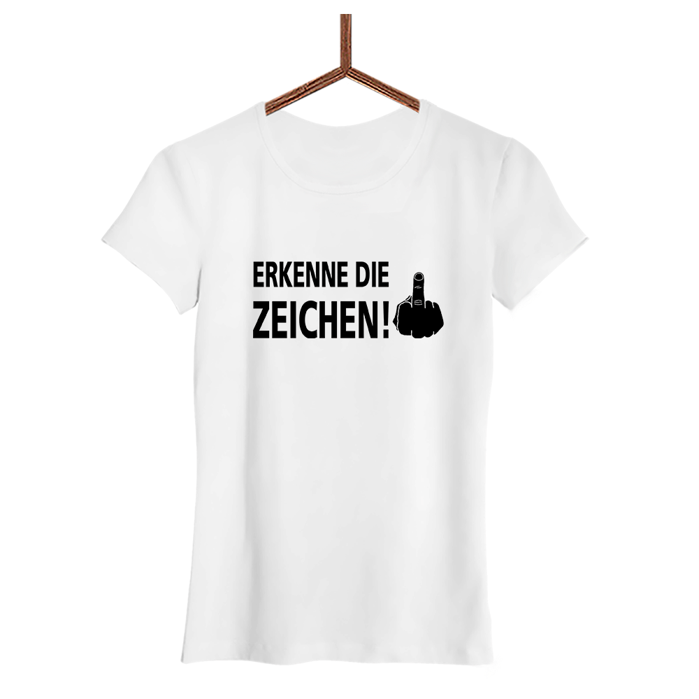 Damen T-Shirt Erkenne die Zeichen - Schwarzer - Kaffee